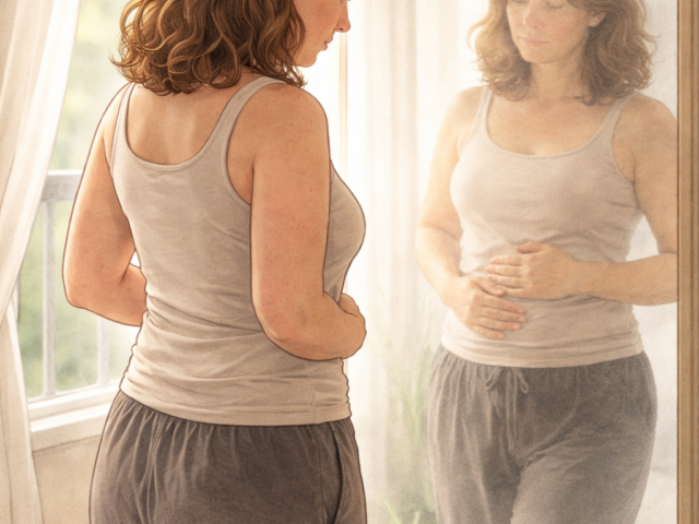 Illustration symbolique de la prise de poids émotionnelle et du rapport au corps