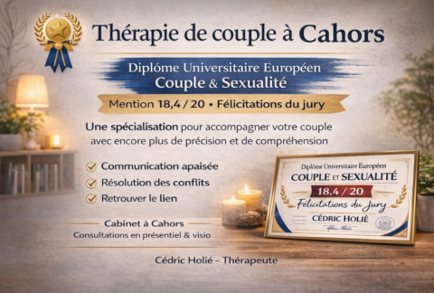 Thérapie de couple à Cahors – accompagnement par Cédric Holié, thérapeute spécialisé couple et sexualité