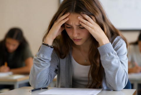 Adolescent en pleine préparation des examens dans un cadre calme et rassurant