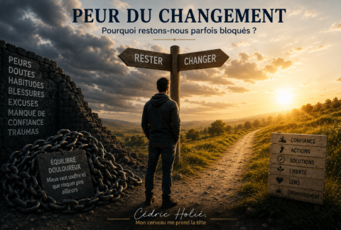 Illustration de la peur du changement et d'un équilibre douloureux qui empêche d'avancer.
